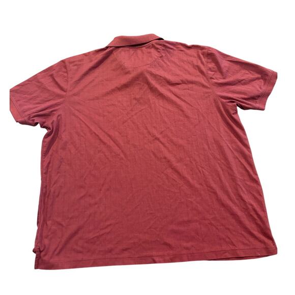 Haggar Swift Dry Polo Mens Sz 2XL Geometric Pattern Burgundy Golf Performance - Picture 2 of 5